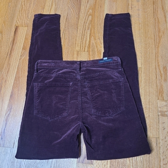Citizens of Humanity Sz 26 Rocket High Rise Skinny Velour Pants in Black Currant - Picture 8 of 9